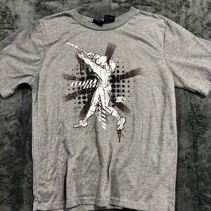 Starter Baseball Graphic Tee Boys XXL 18 Silver Short Sleeve Shirt